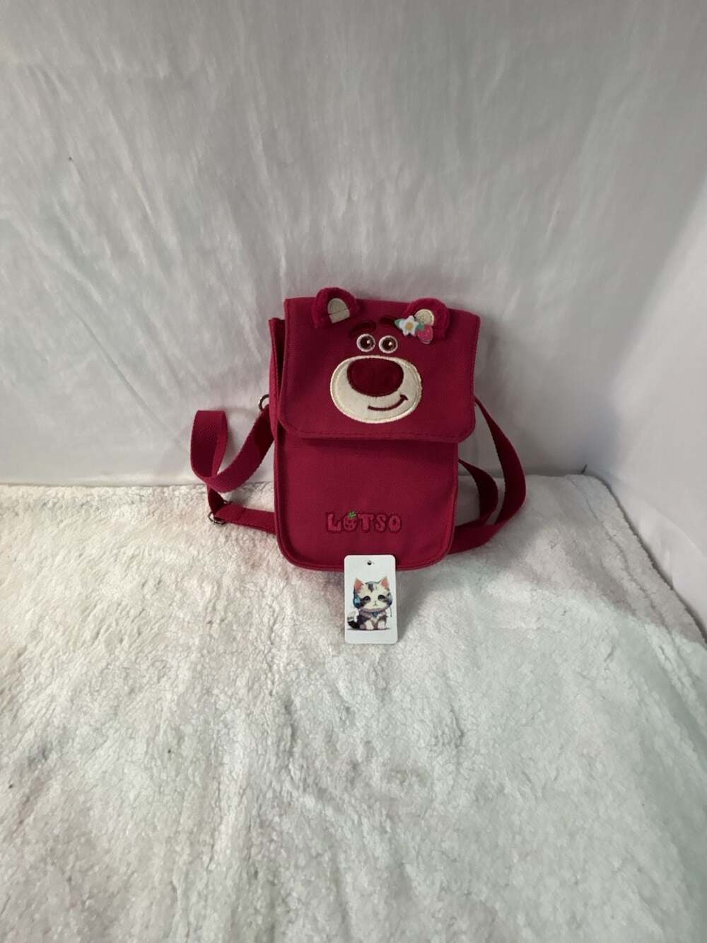 Lotso Toy Story Character Canvas Crossbody Bag